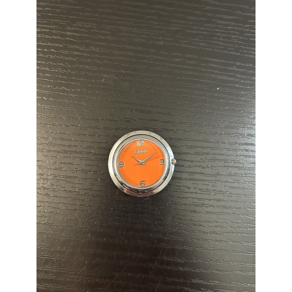 Sport Watch Orange Slap On Round Face Modern Plus Black Chain Untested AS IS